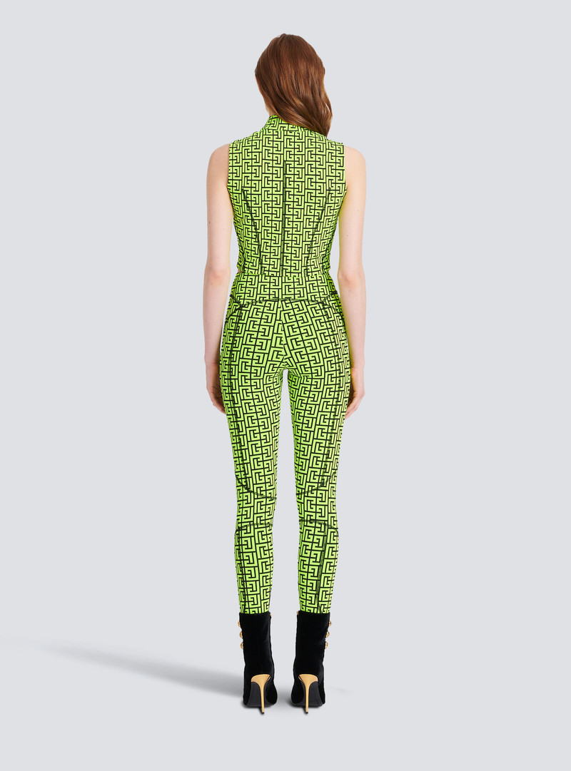 Balmain-monogrammed jersey leggings 4