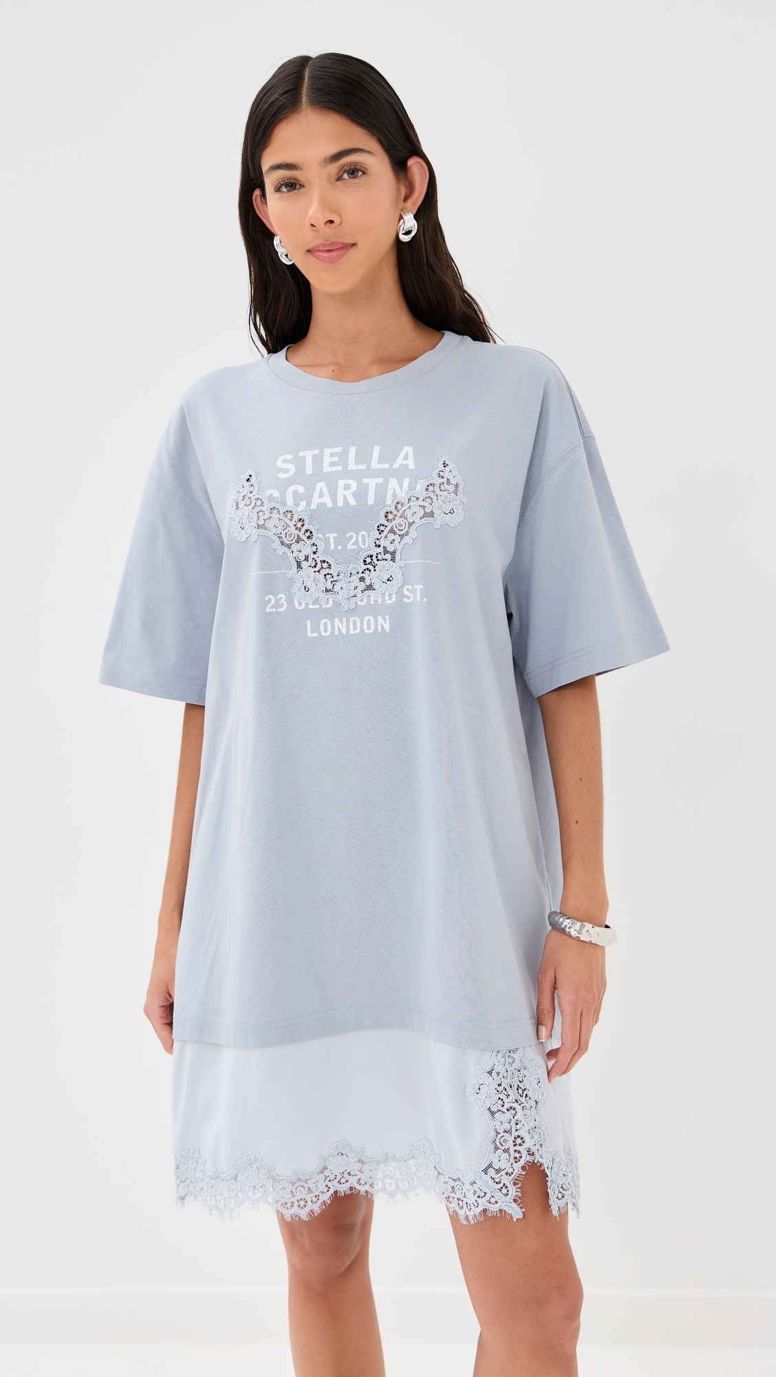 Lace Slip Jersey Dress - 6