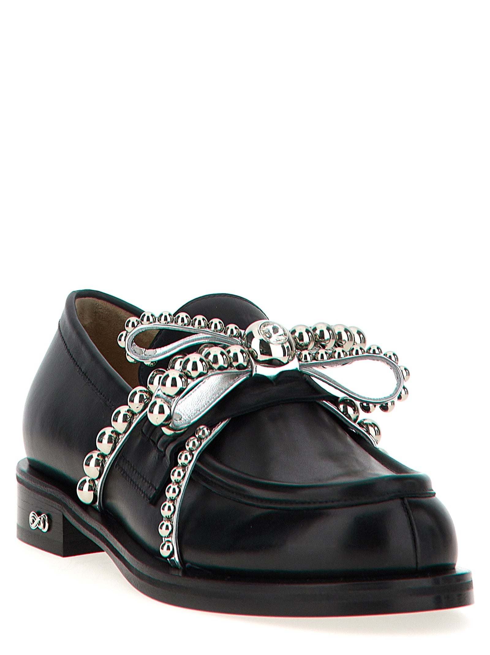 Crystal Studs Loafers Black - 2