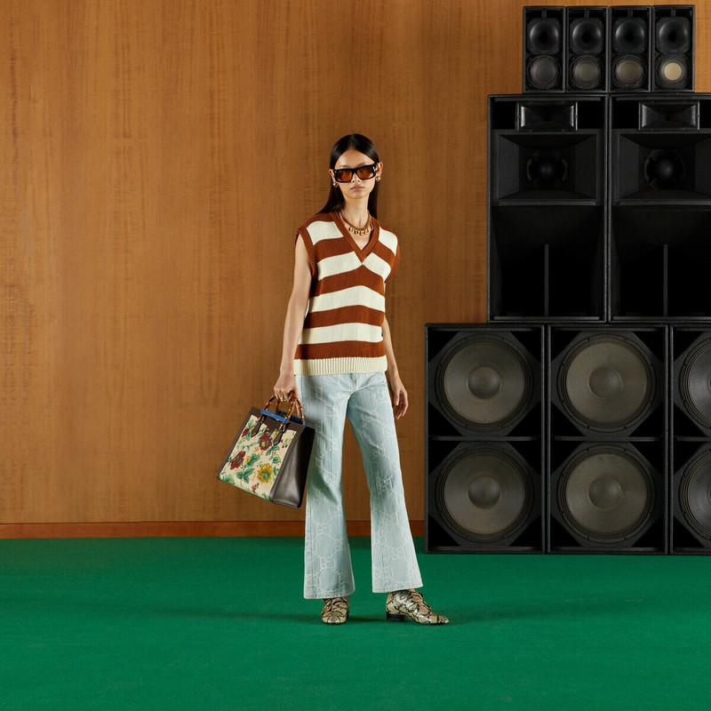 GUCCI 'Gucci and California' GG denim pants outlook