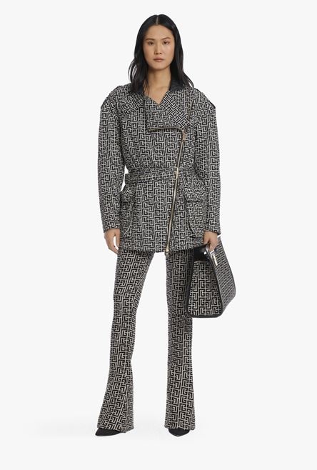 Oversized bicolor jacquard jacket with Balmain monogram - 2