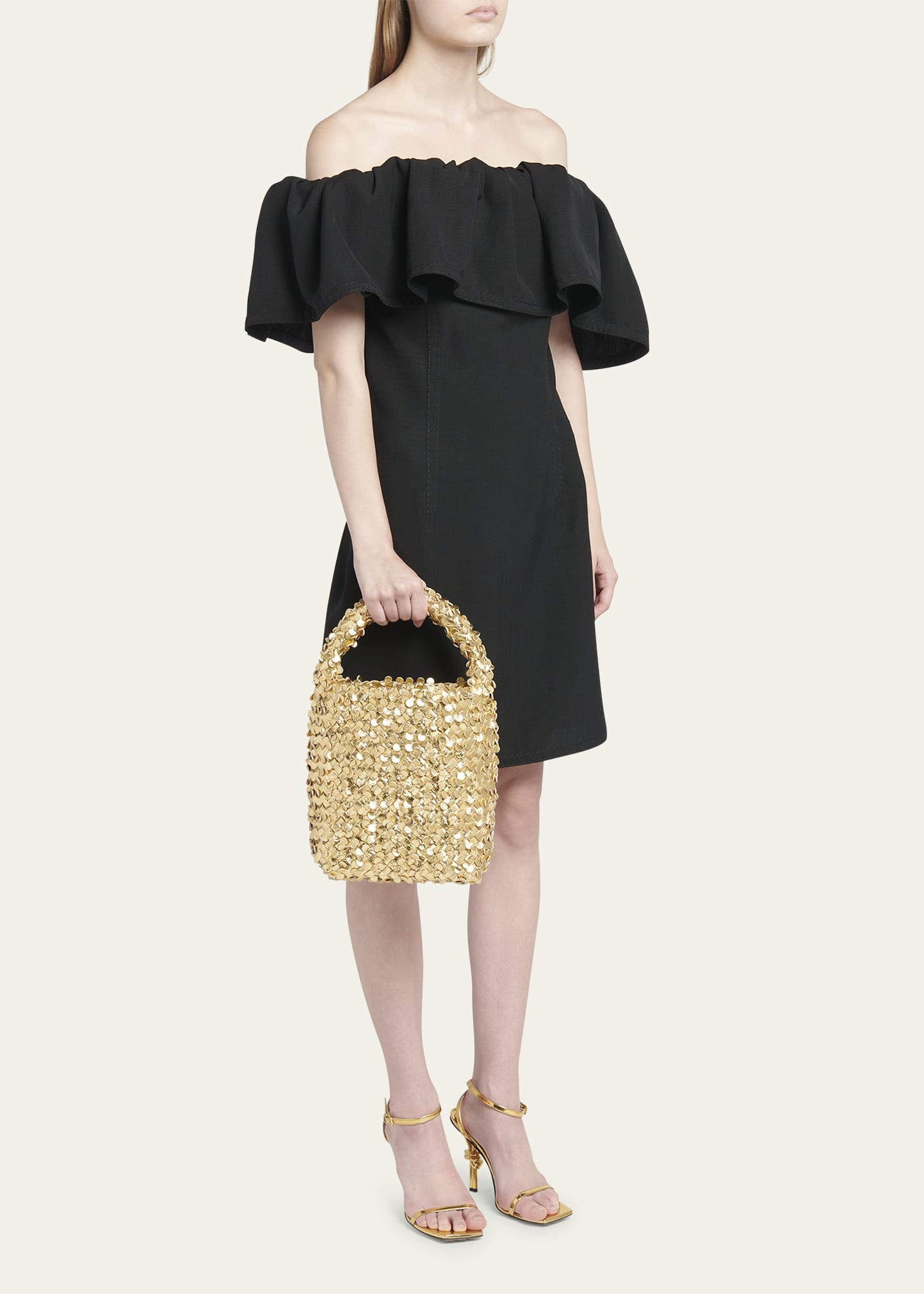 Cabat Metallic Sequin Bucket Bag - 5