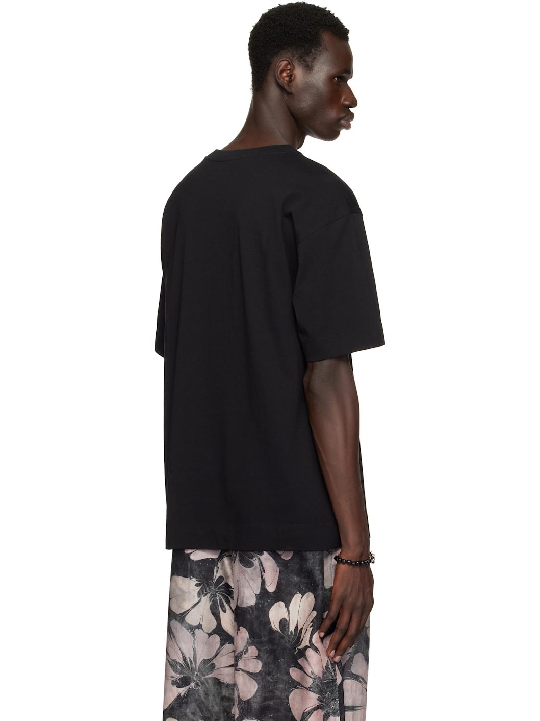 Black Boxy Cotton T-shirt - 3