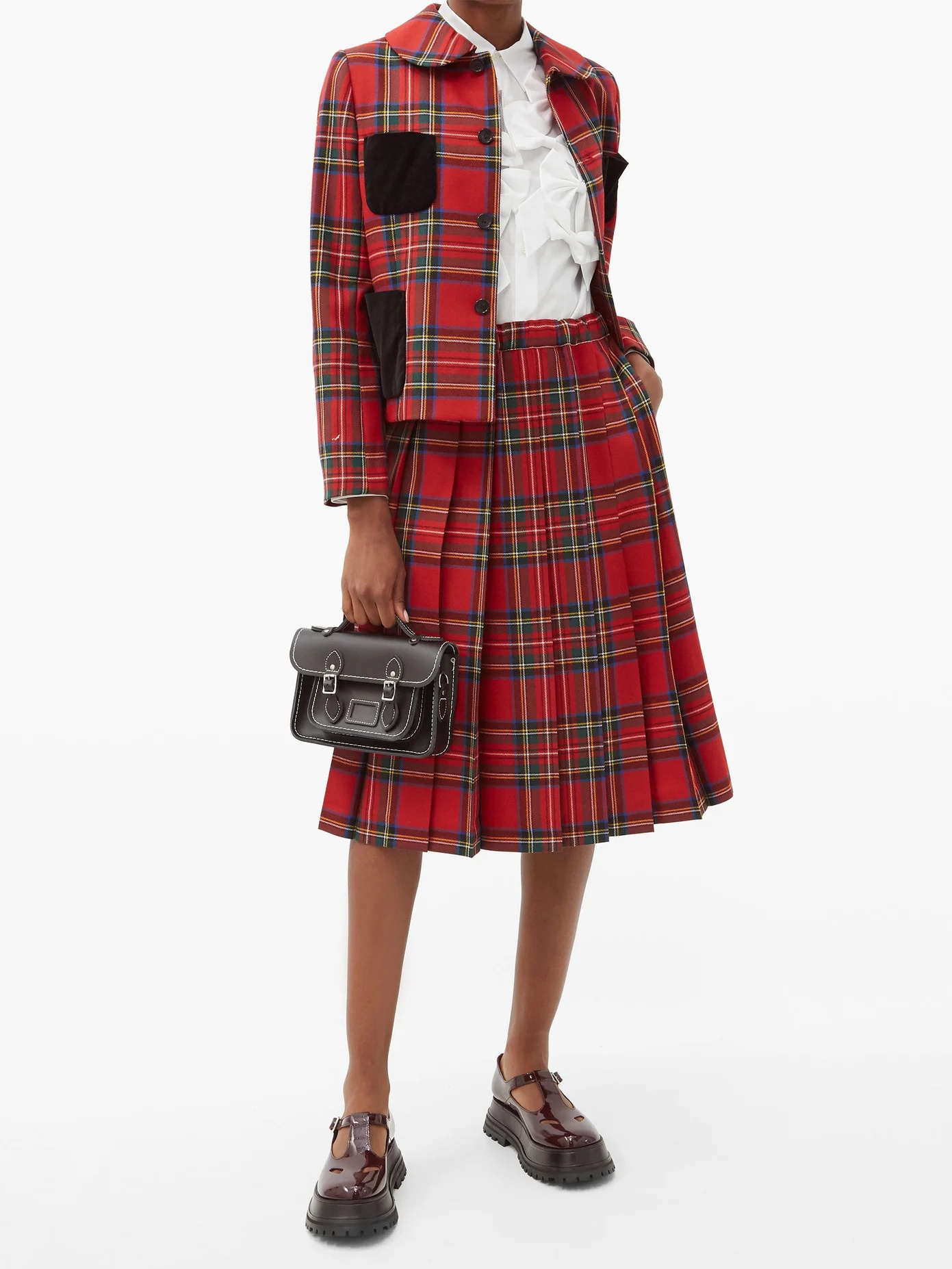 Tartan pleated-wool skirt - 2