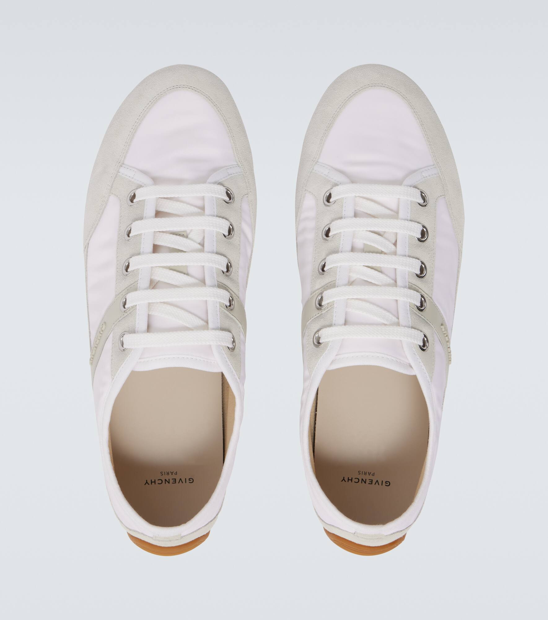 Slim suede-trimmed sneakers - 4