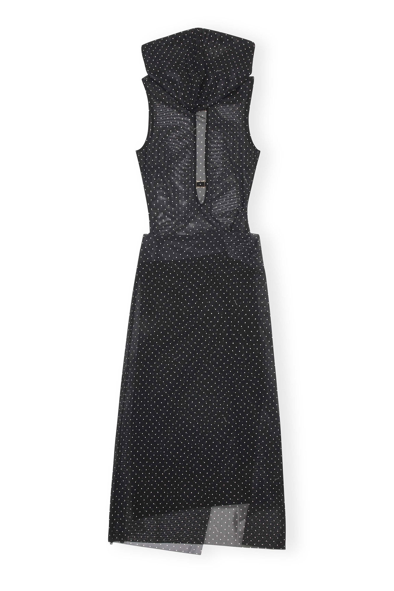 GANNI X PALOMA ELSESSER PRINTED MESH SLEEVELESS LAYER DRESS - 1