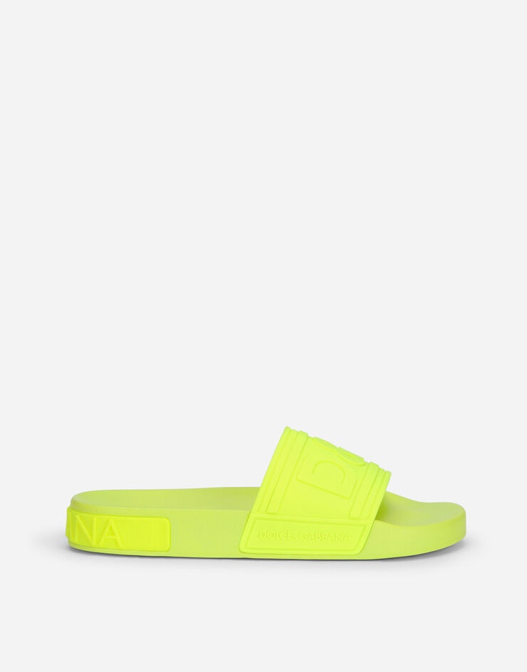 Fluorescent rubber beachwear sliders with D&G logo - 1