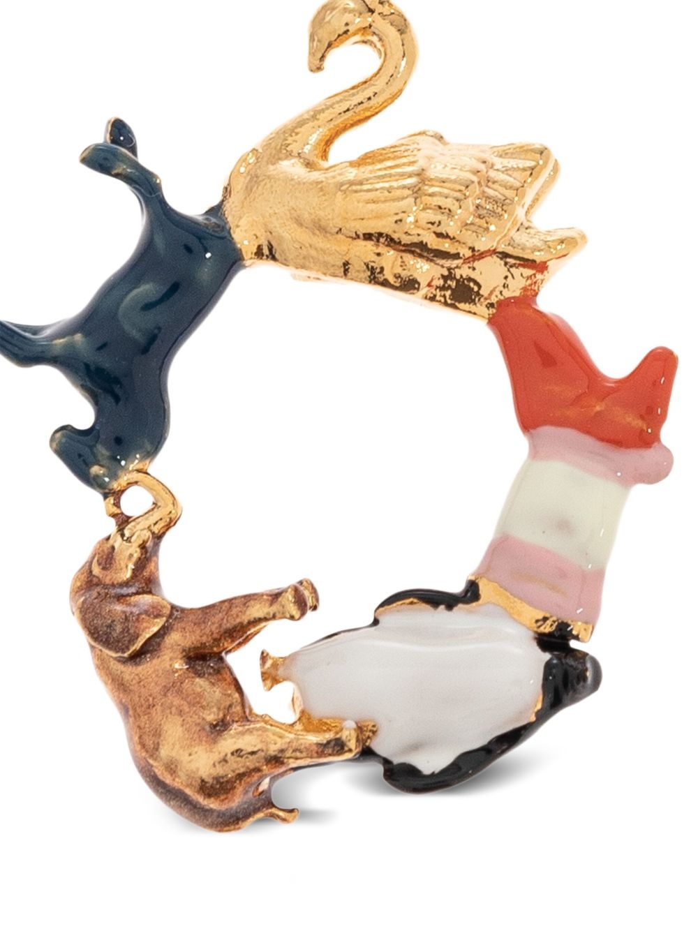 Alphabet O animal-circle pendant - 4