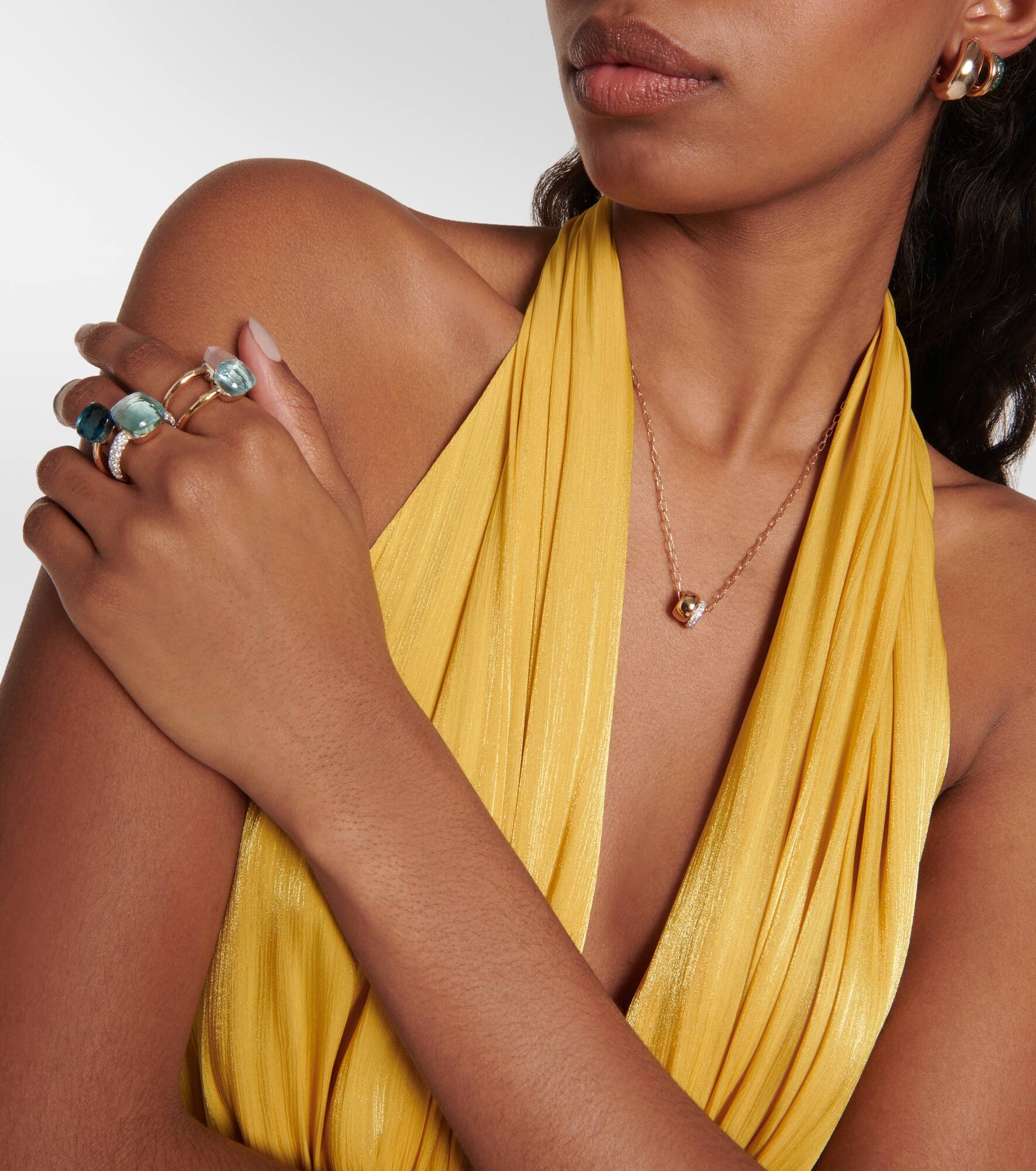 Nudo 18kt gold ring with topaz and diamonds - 5