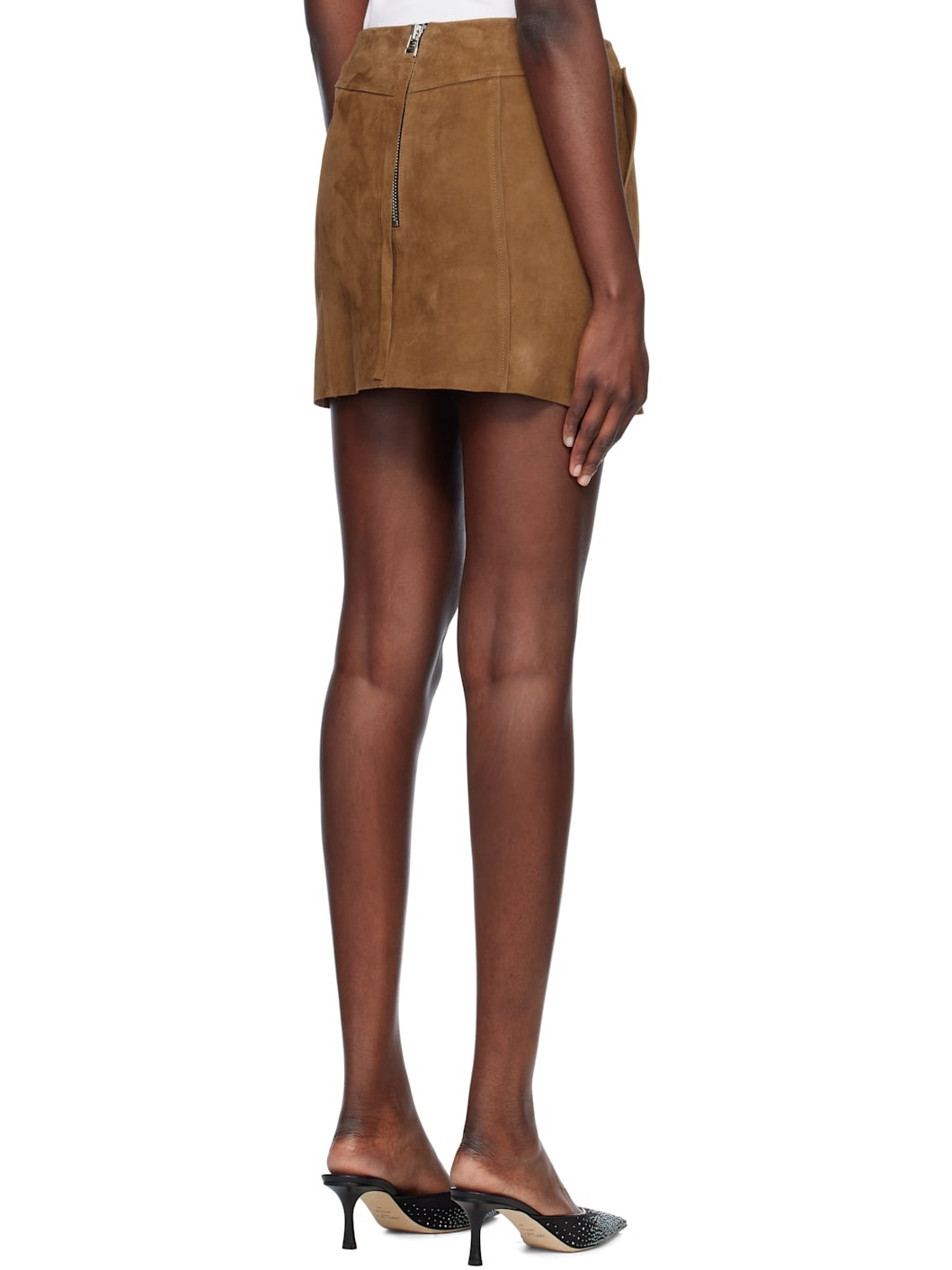 Tan Nyomi Suede Miniskirt - 3