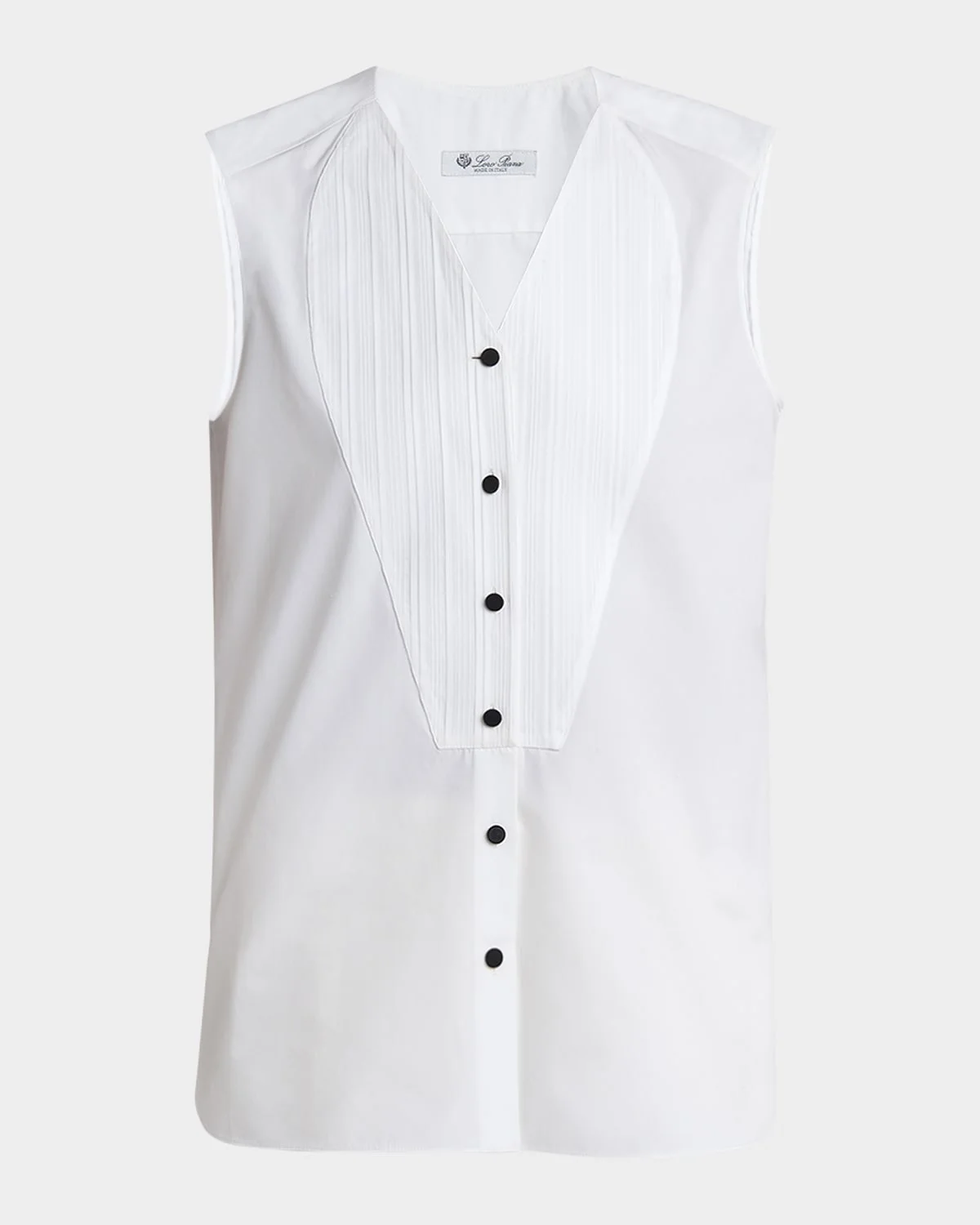 Caylee Sleeveless Poplin Tux Top - 1