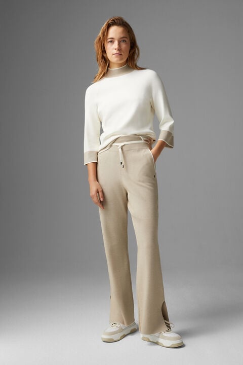 Manon knitted trousers in Beige - 4