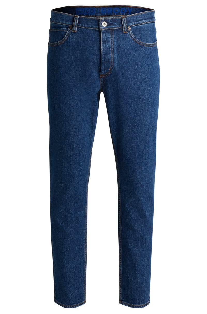 TAPERED-FIT JEANS IN BLUE STRETCH DENIM 1