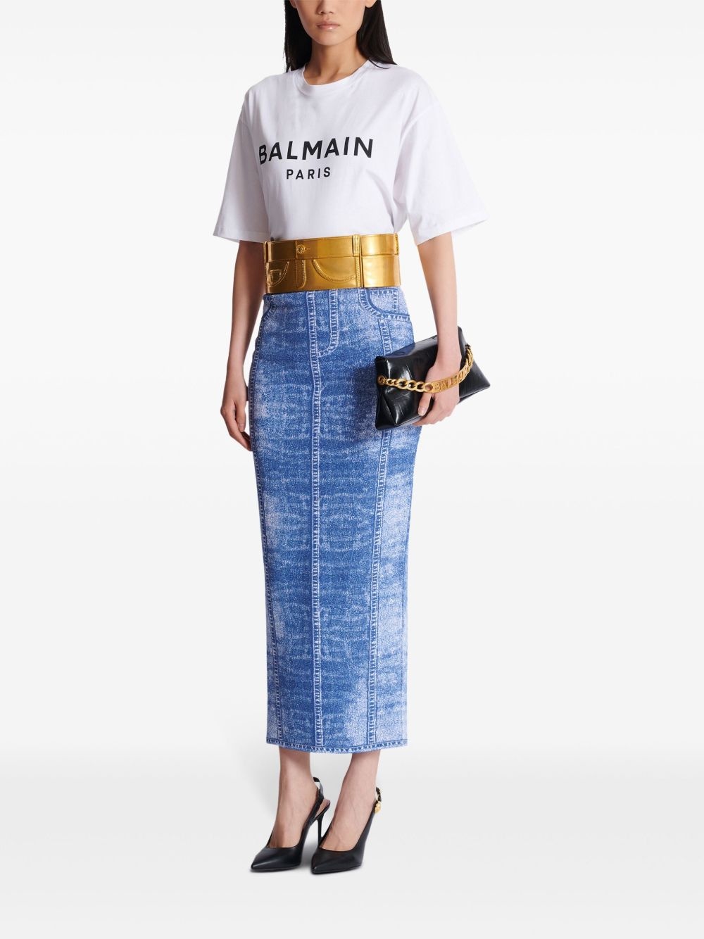 denim midi skirt - 2