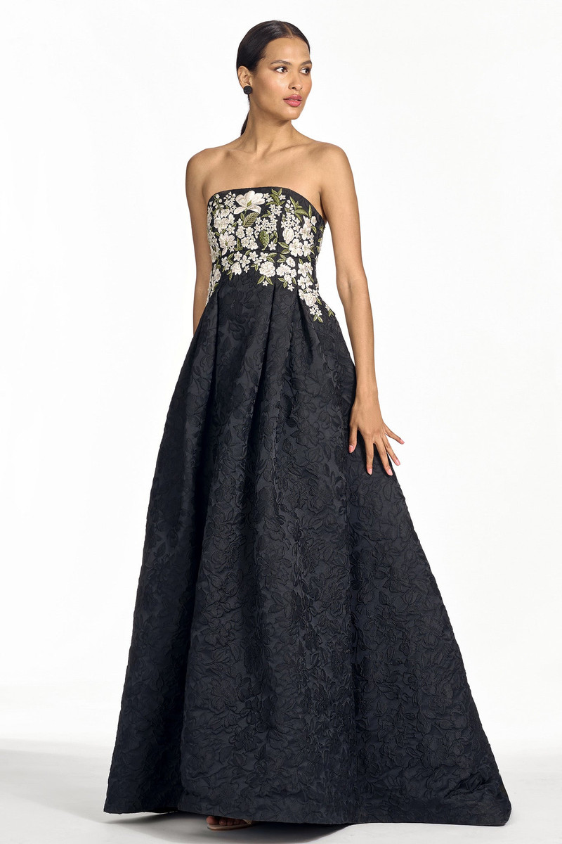EMBROIDERED ASTRID GOWN - JET 1