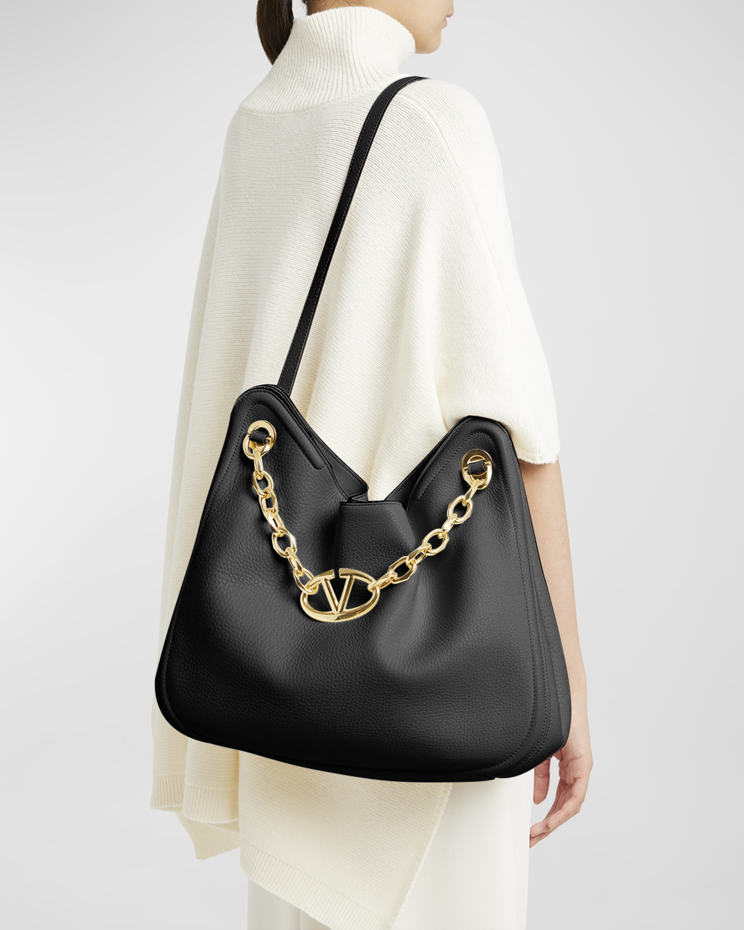 Valentino VLOGO Moon Leather Tote Bag | neimanmarcus