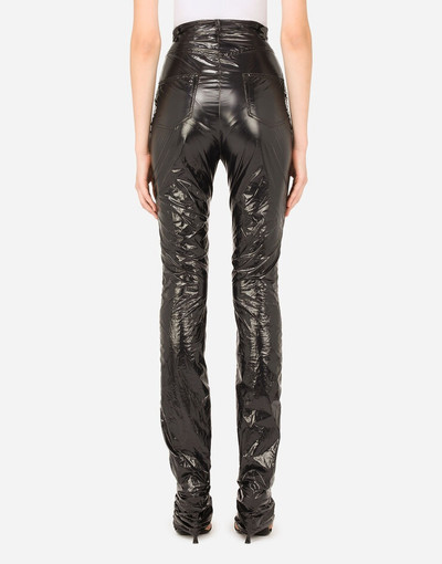 Dolce & Gabbana Vinyl pants with draping outlook