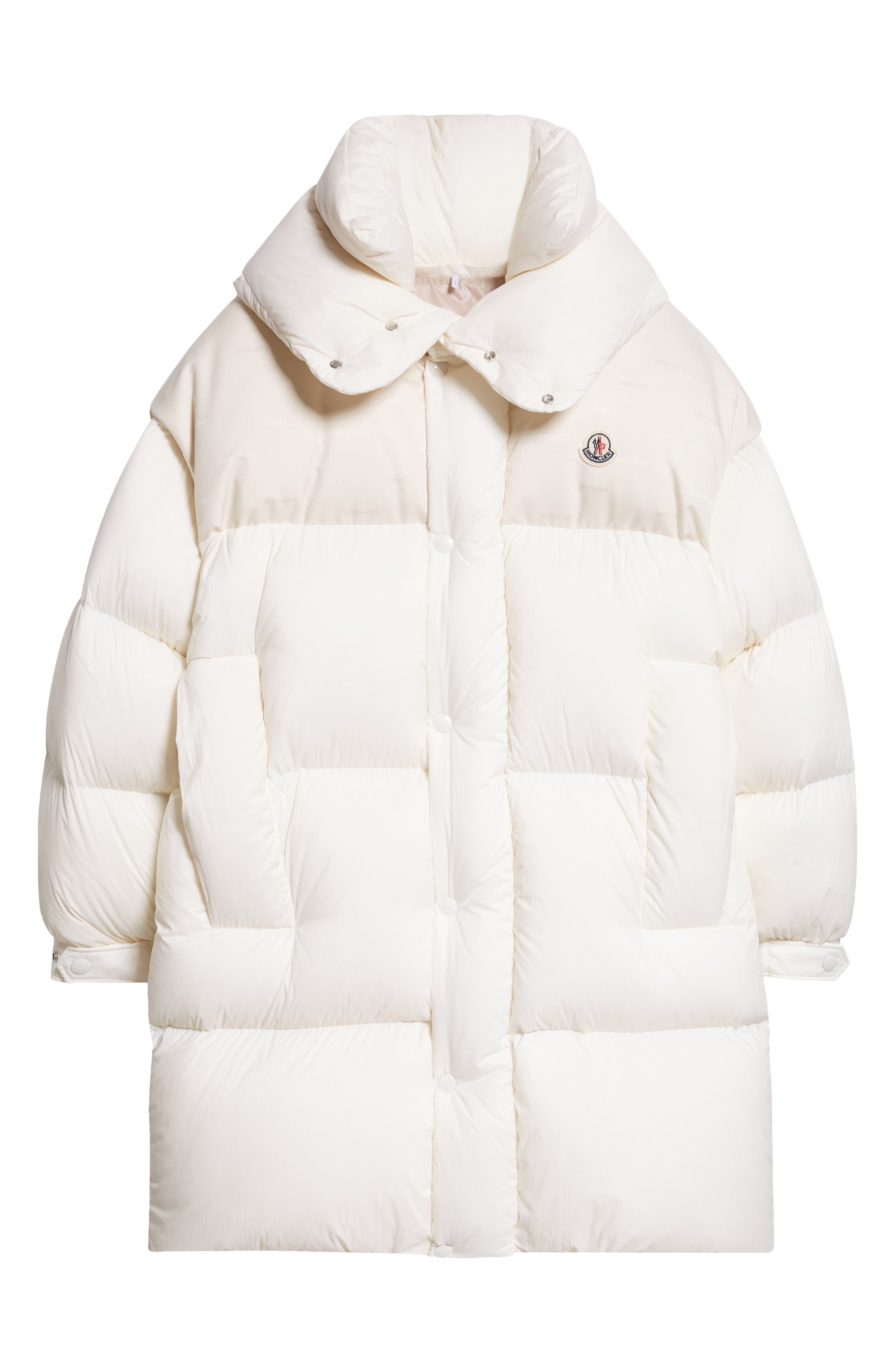 Moncler Verone Longline Down Puffer Parka in Natural at Nordstrom - 8