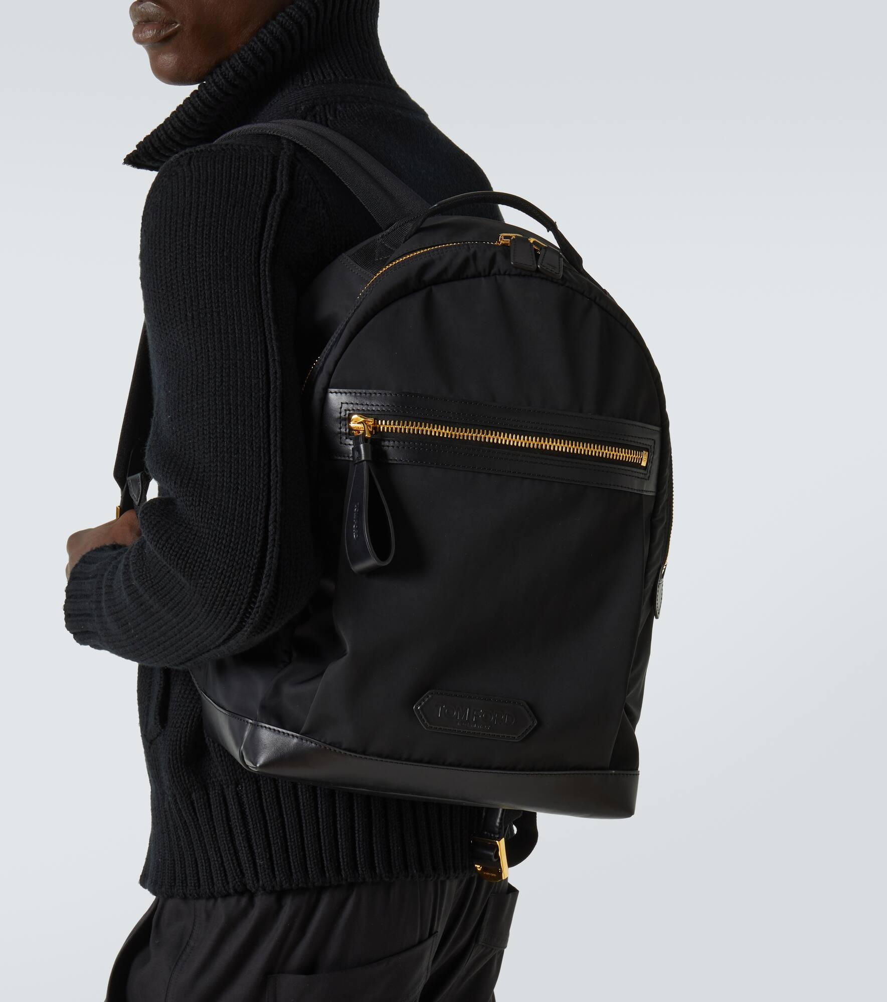 Leather-trimmed backpack - 2