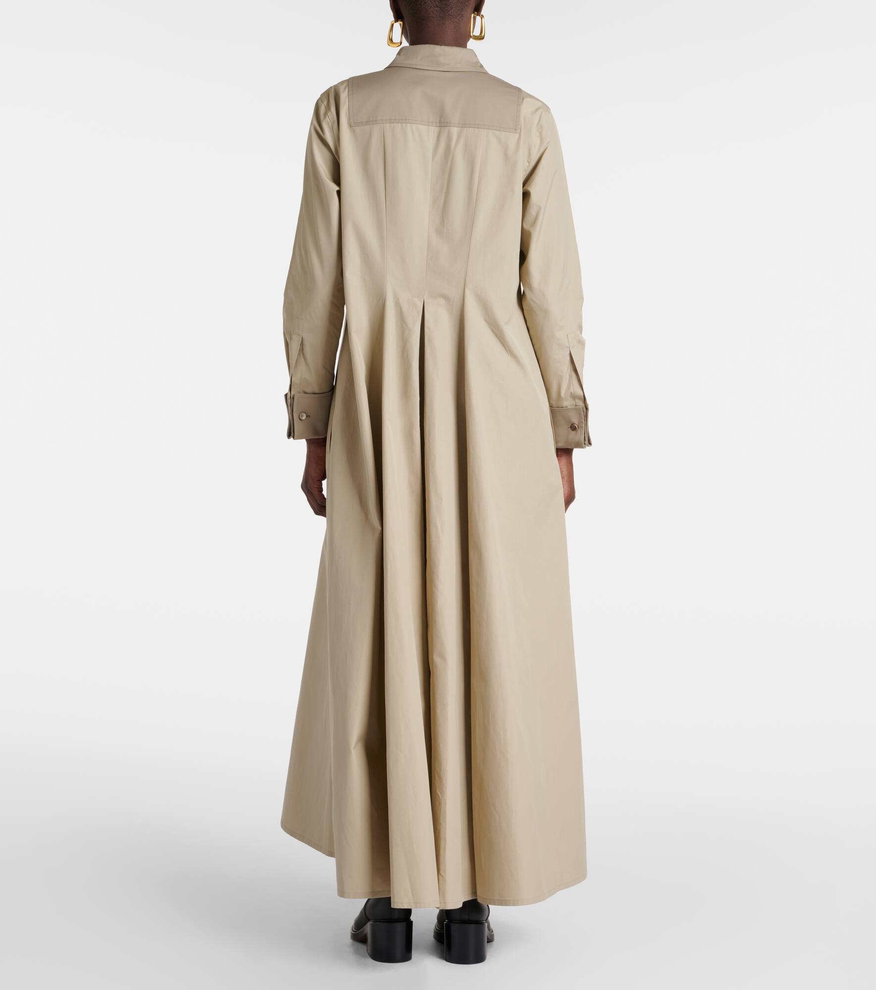 Pleated cotton maxi dress - 3
