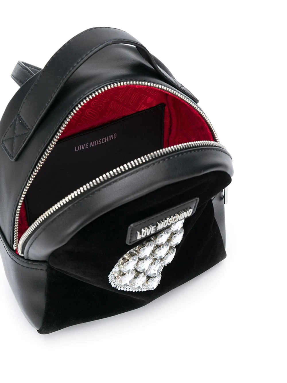 crystal heart-embellished backpack - 5