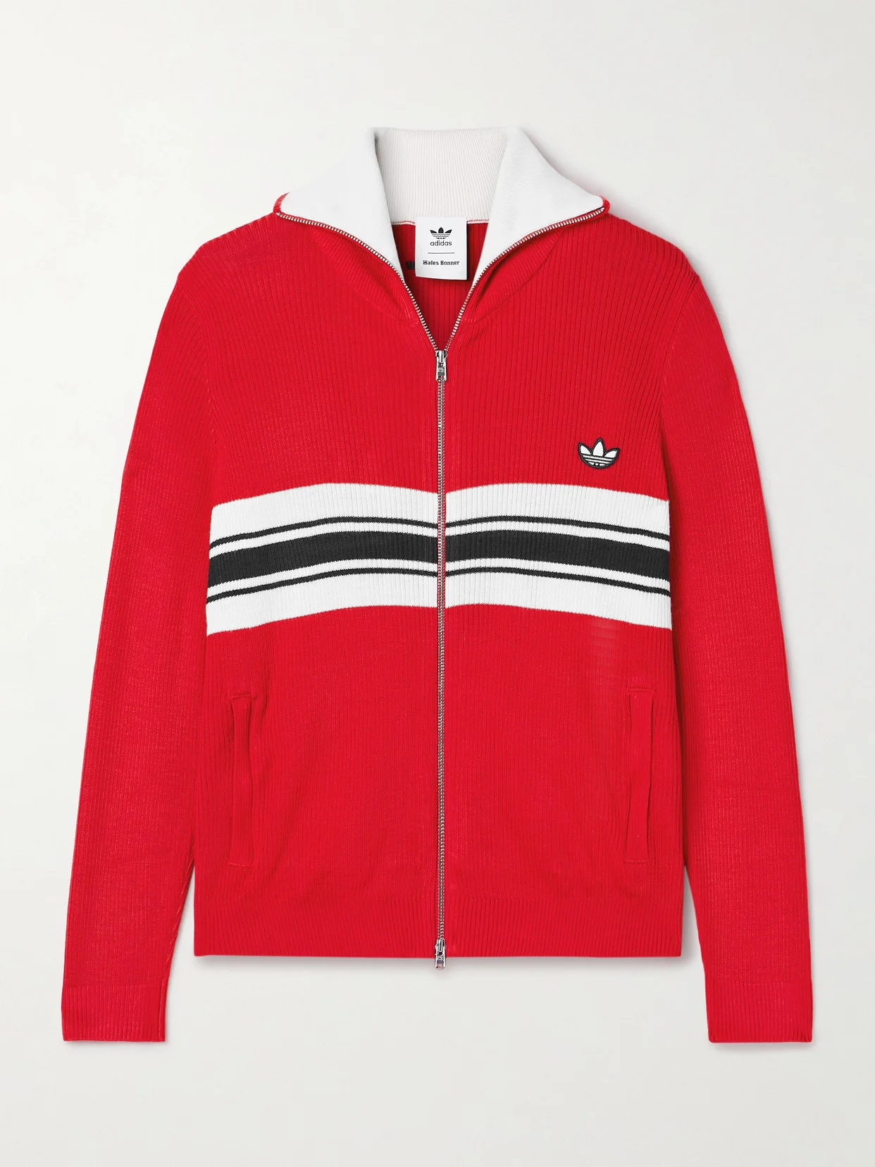 + Wales Bonner Striped Ribbed-knit Track Jacket - 1