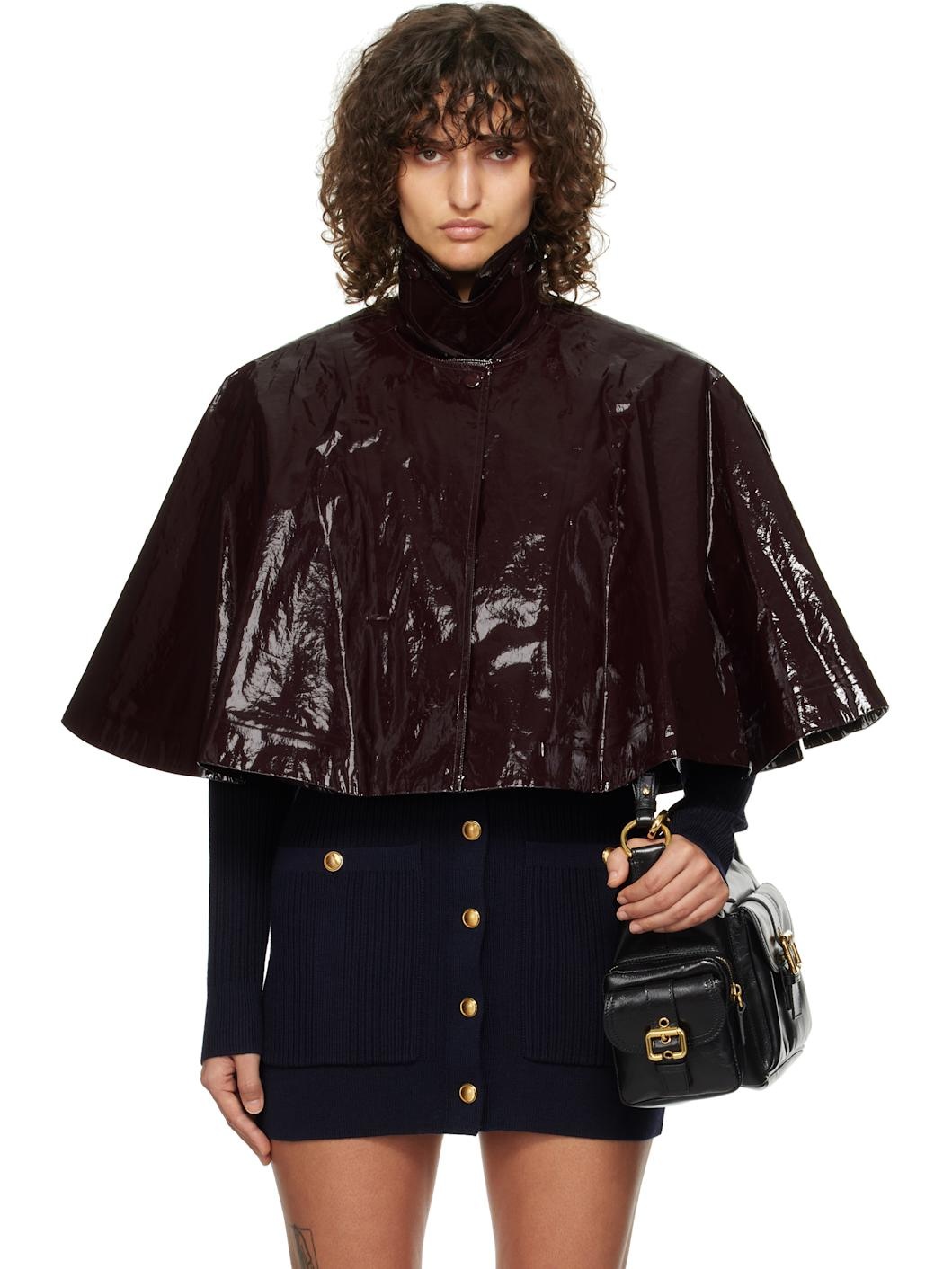 Brown Short Cape Jacket - 1