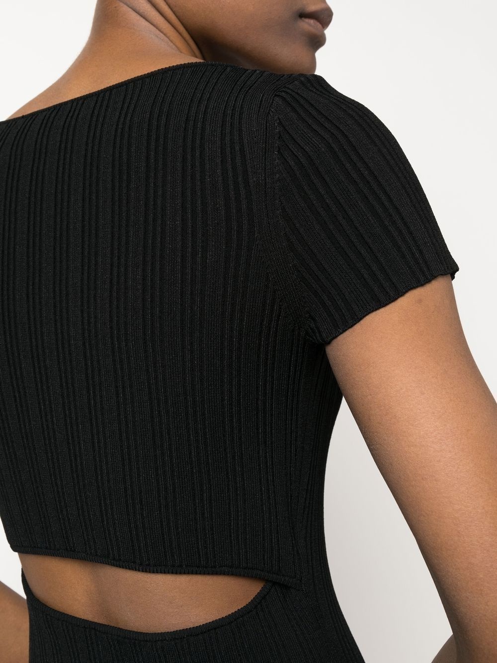 ribbed-knit short-sleeve dress - 5