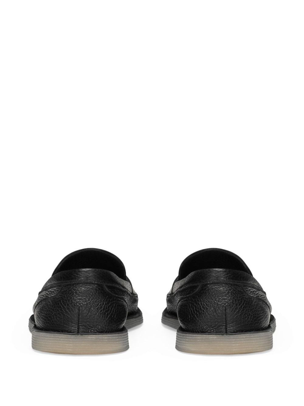 logo-plaque leather loafers - 3
