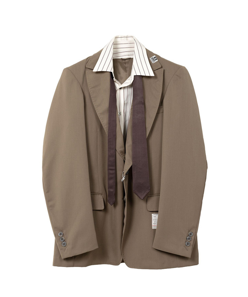 Mix Layered Wool Gabardine Jacket 19