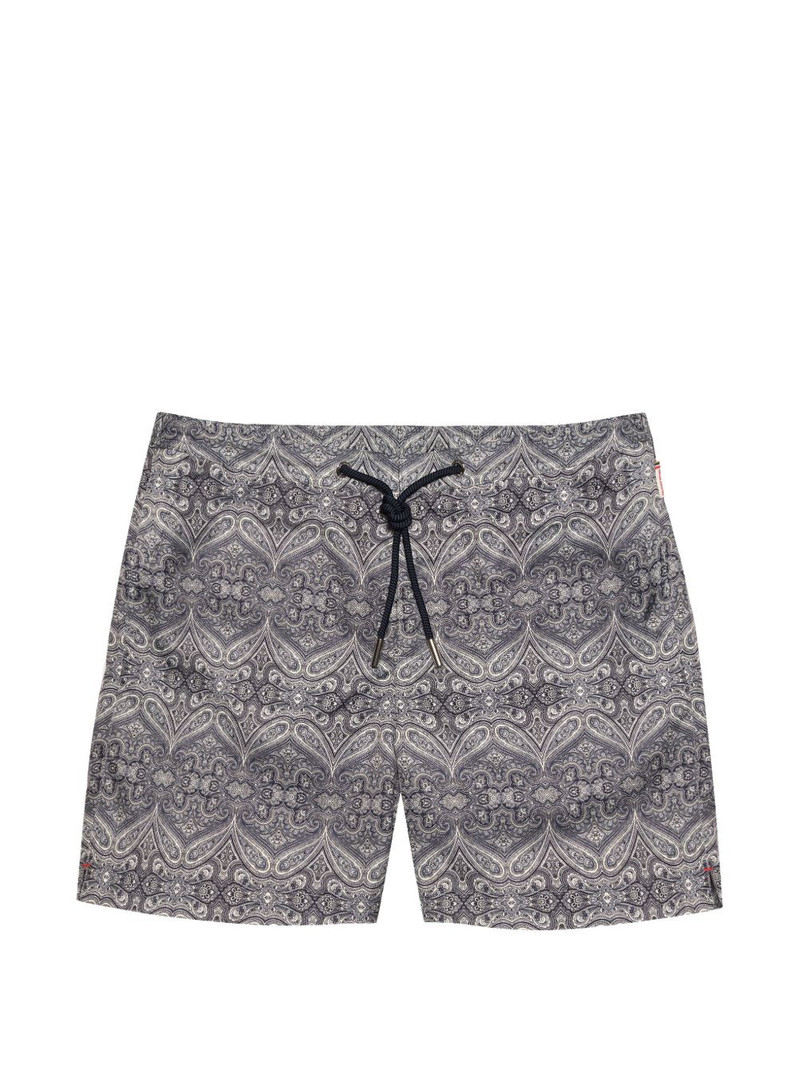 Bulldog drawcord patterned swim shorts 1
