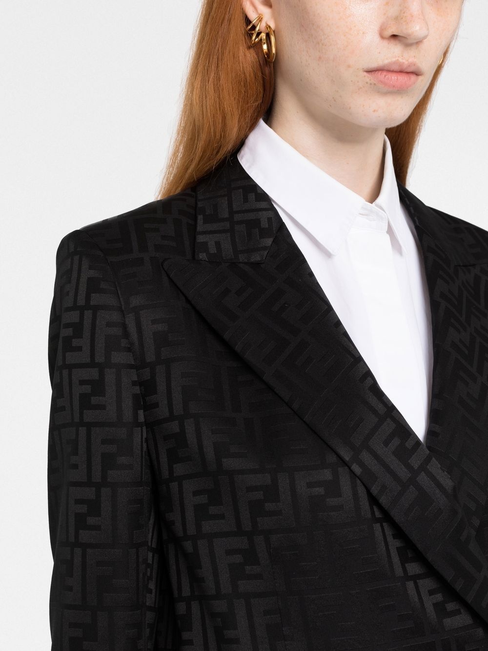 FF monogram double-breasted blazer - 3