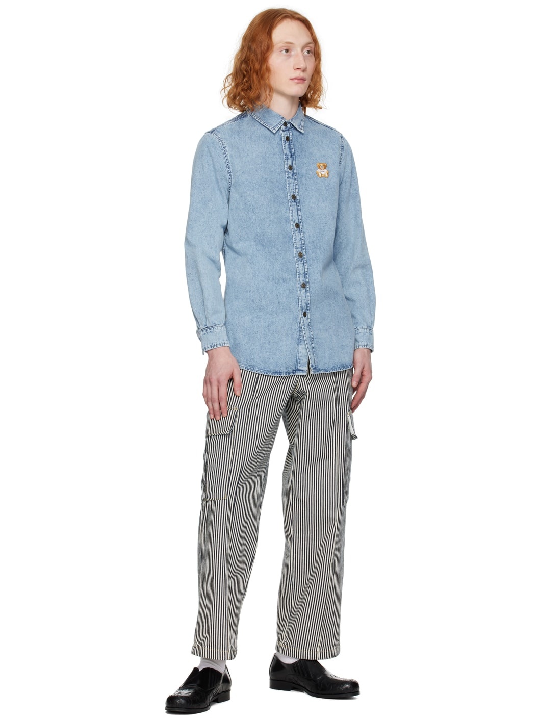 Blue Patch Denim Shirt - 4