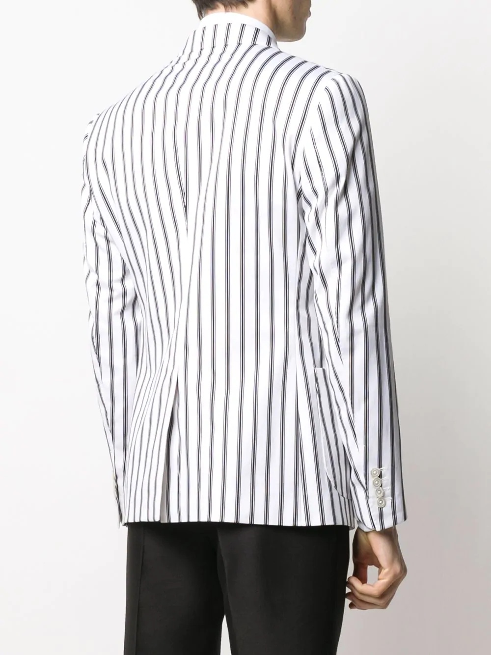 single-breasted striped blazer - 4