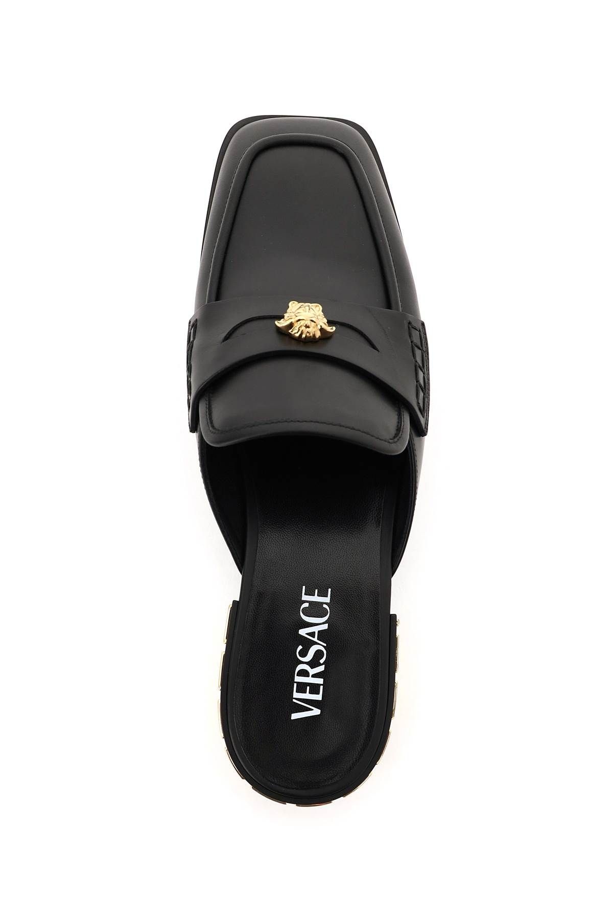 LEATHER LA MEDUSA LOAFER MULES - 3