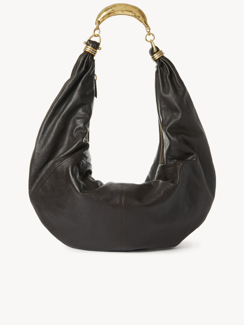 OVERSIZED BRACELET HOBO BAG IN GRAINED LEATHER 5