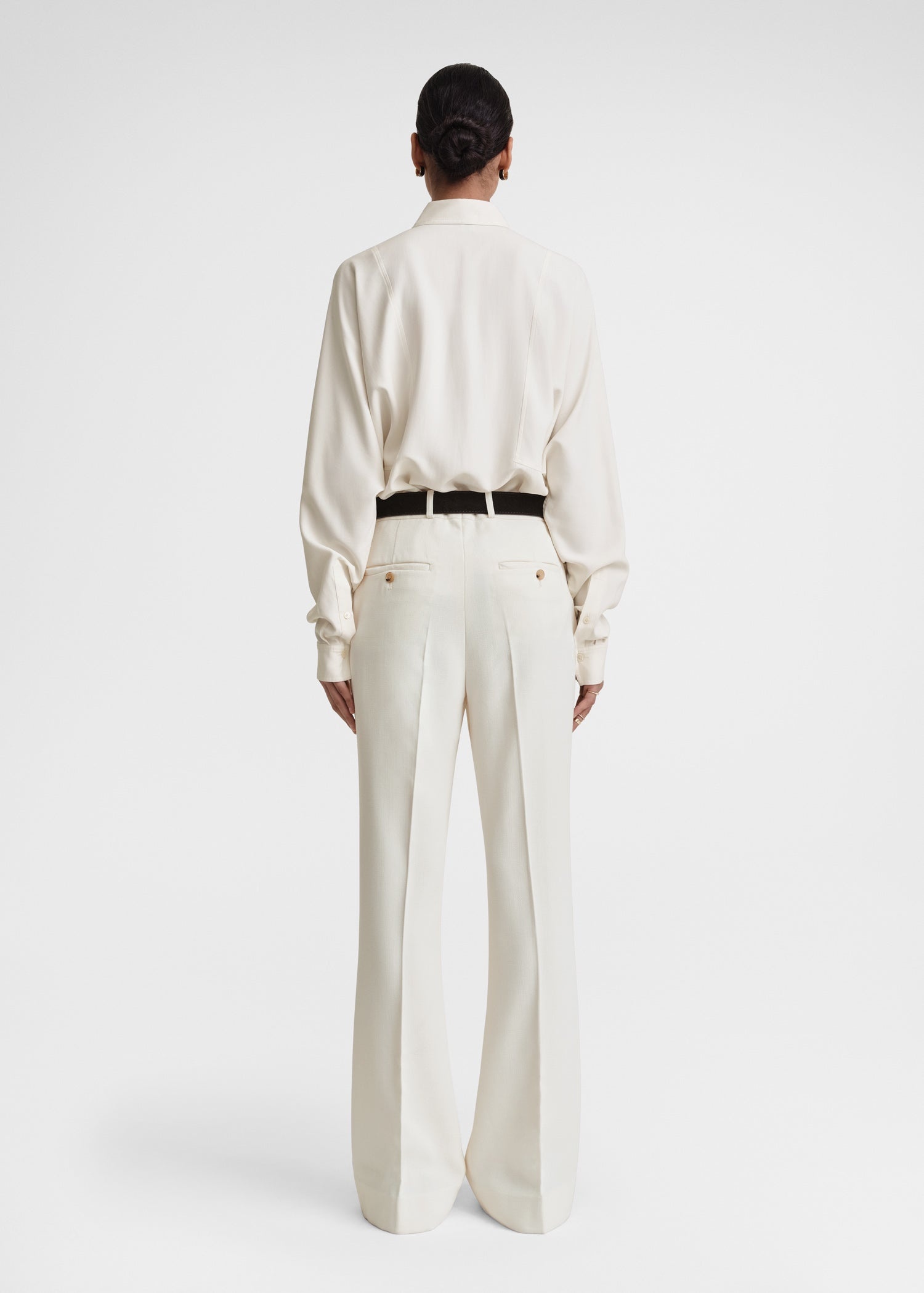 Flared evening trousers macadamia - 5