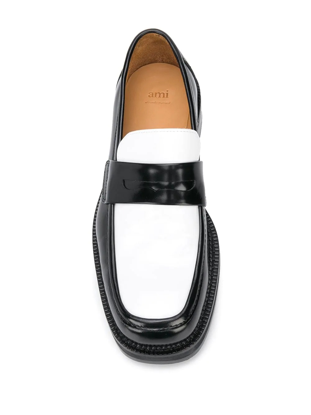 bicolour leather loafer - 4