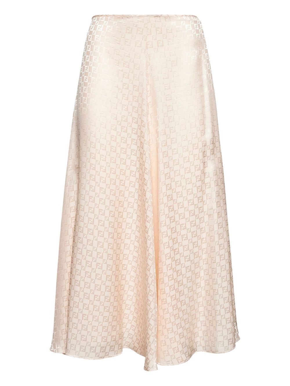 FF-logo jacquard silk midi skirt - 1
