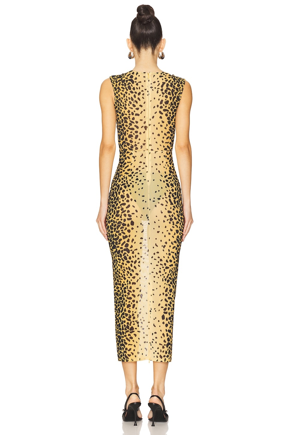 Sleeveless Power Mesh Midi Dress - 3