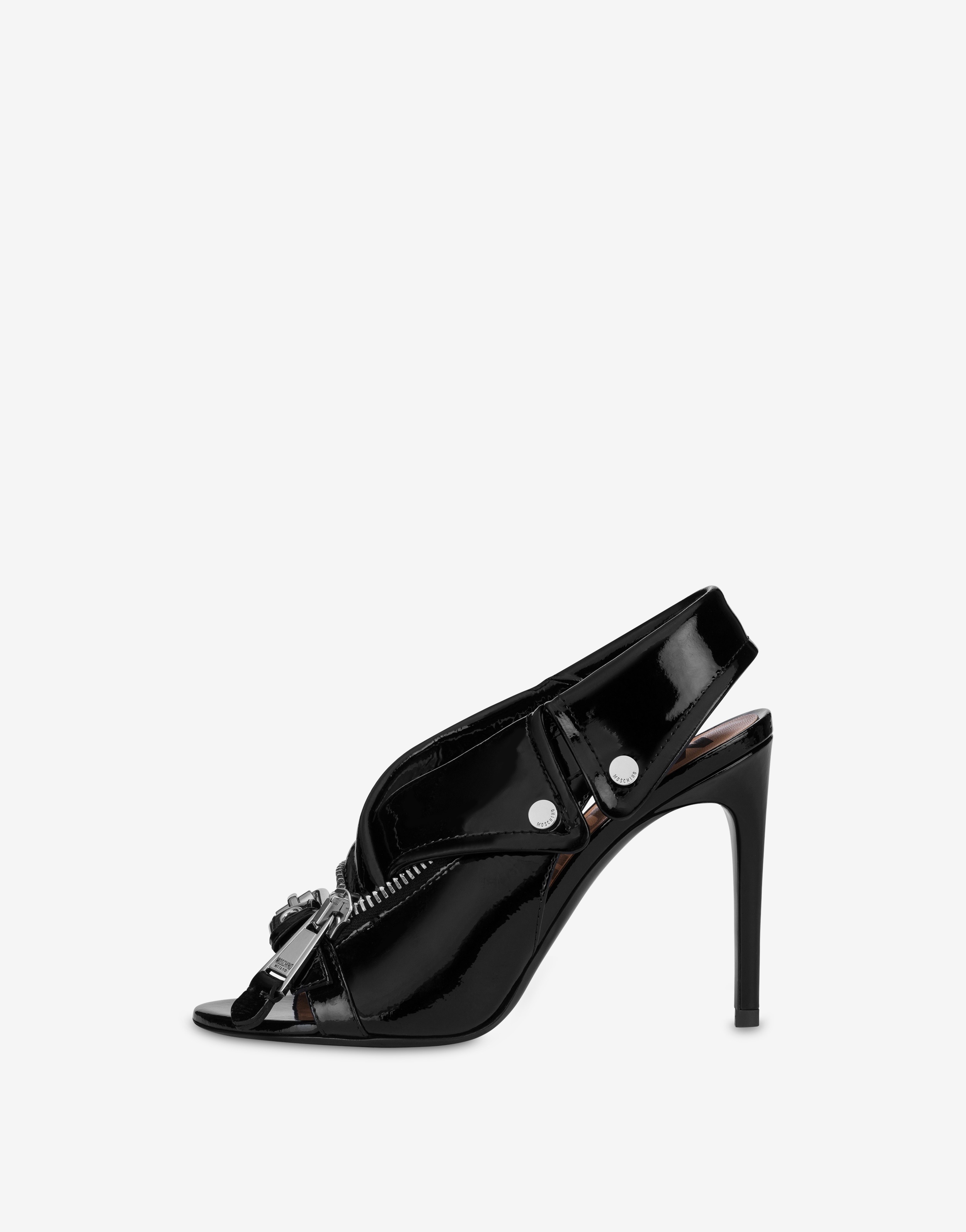 PATENT LEATHER BIKER-STYLE SLINGBACKS - 2