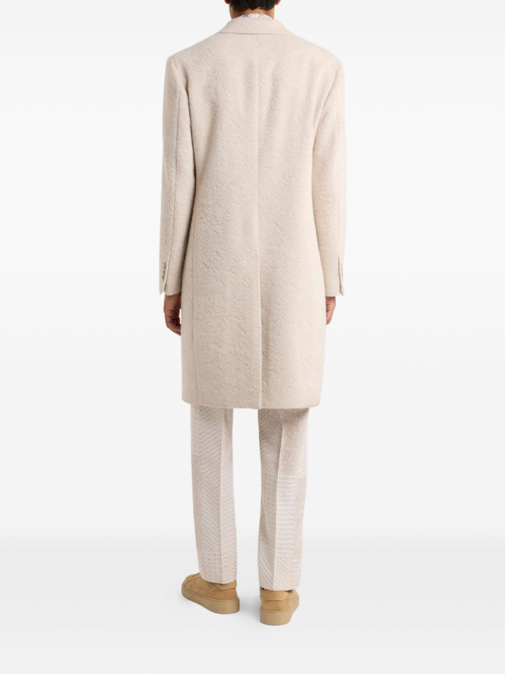 wool-blend single-breasted coat - 3