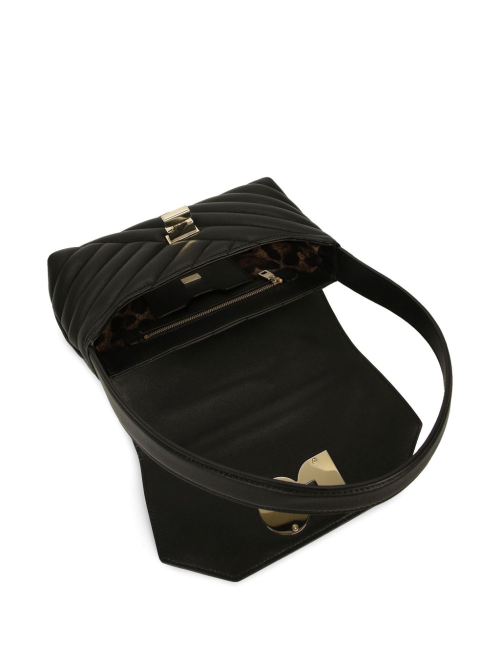 logo-buckle padded leather bag - 5