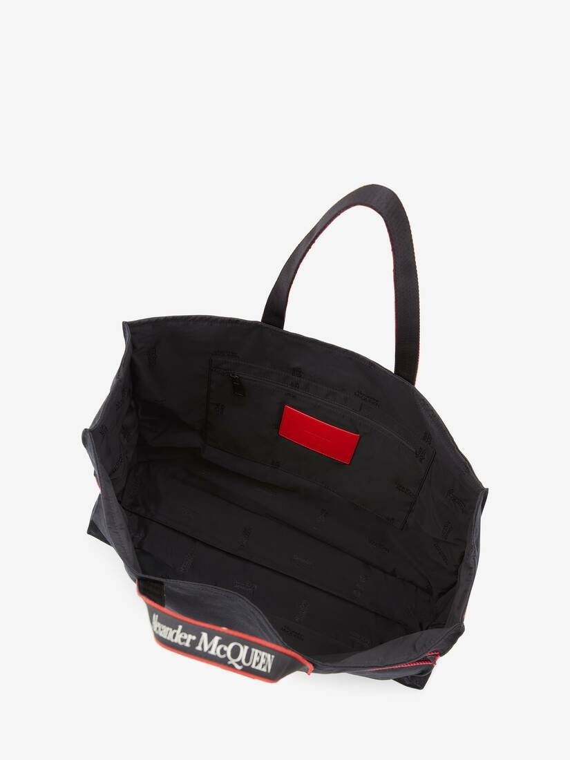 East West Selvedge Tote in Black/red - 4