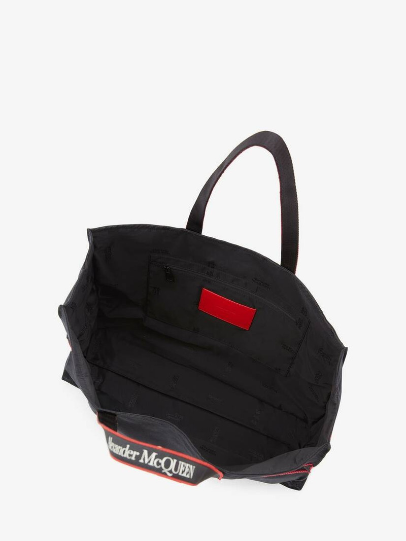 East West Selvedge Tote in Black/red 4