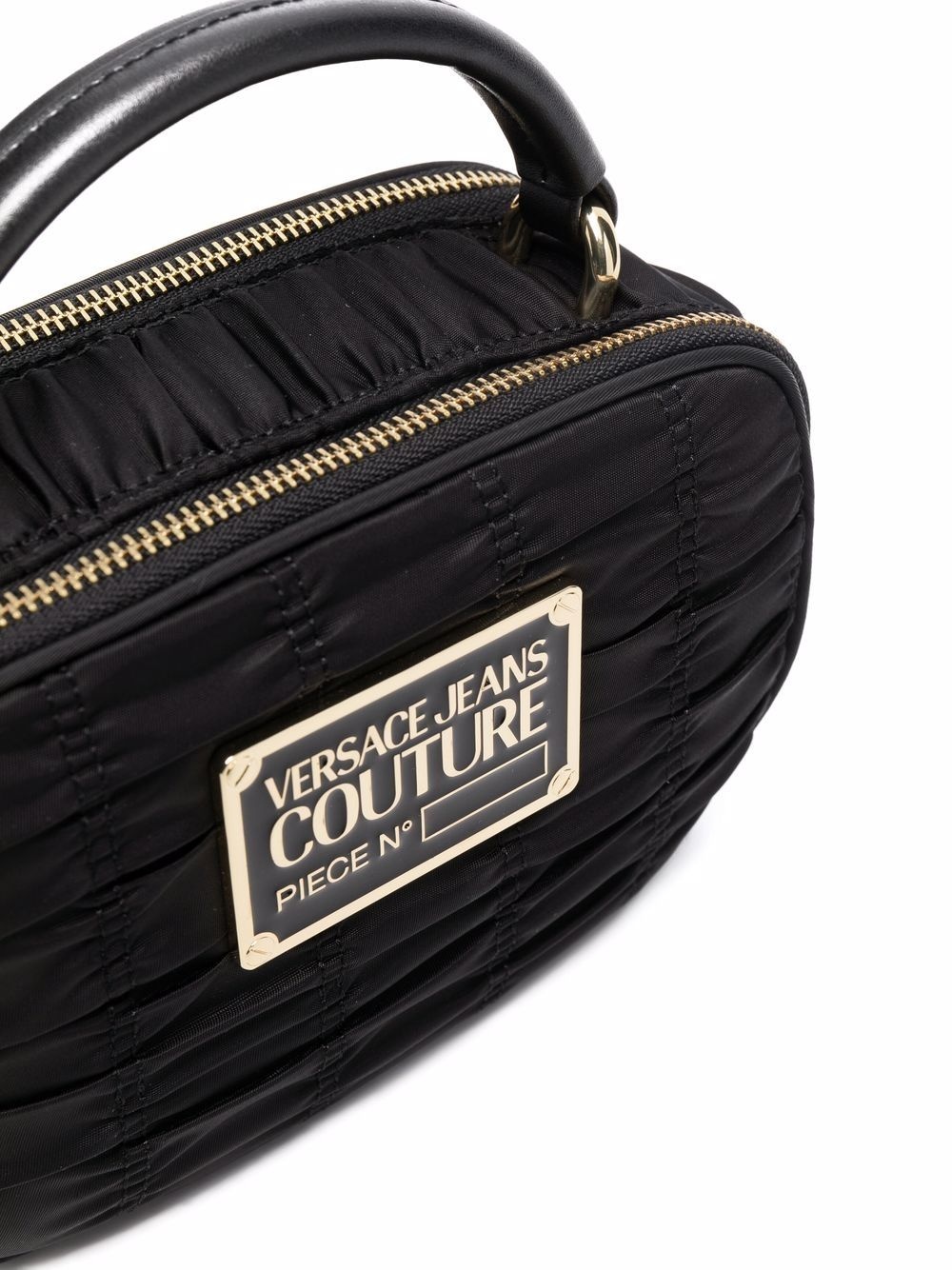 logo-plaque pleated tote bag - 5