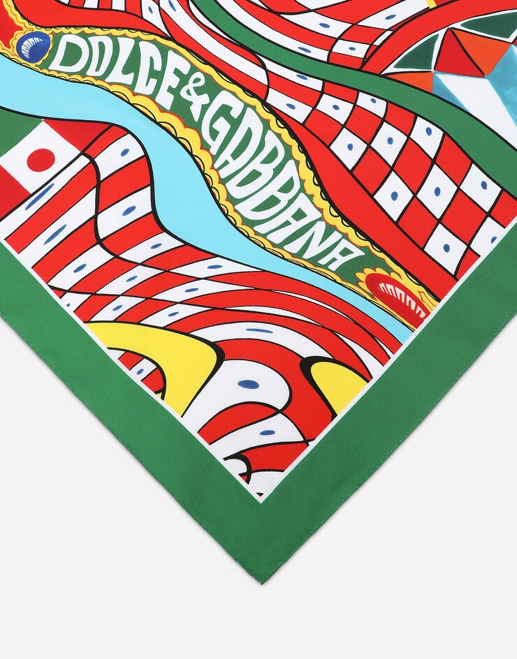 Carretto-print silk bandanna (50x50) - 2