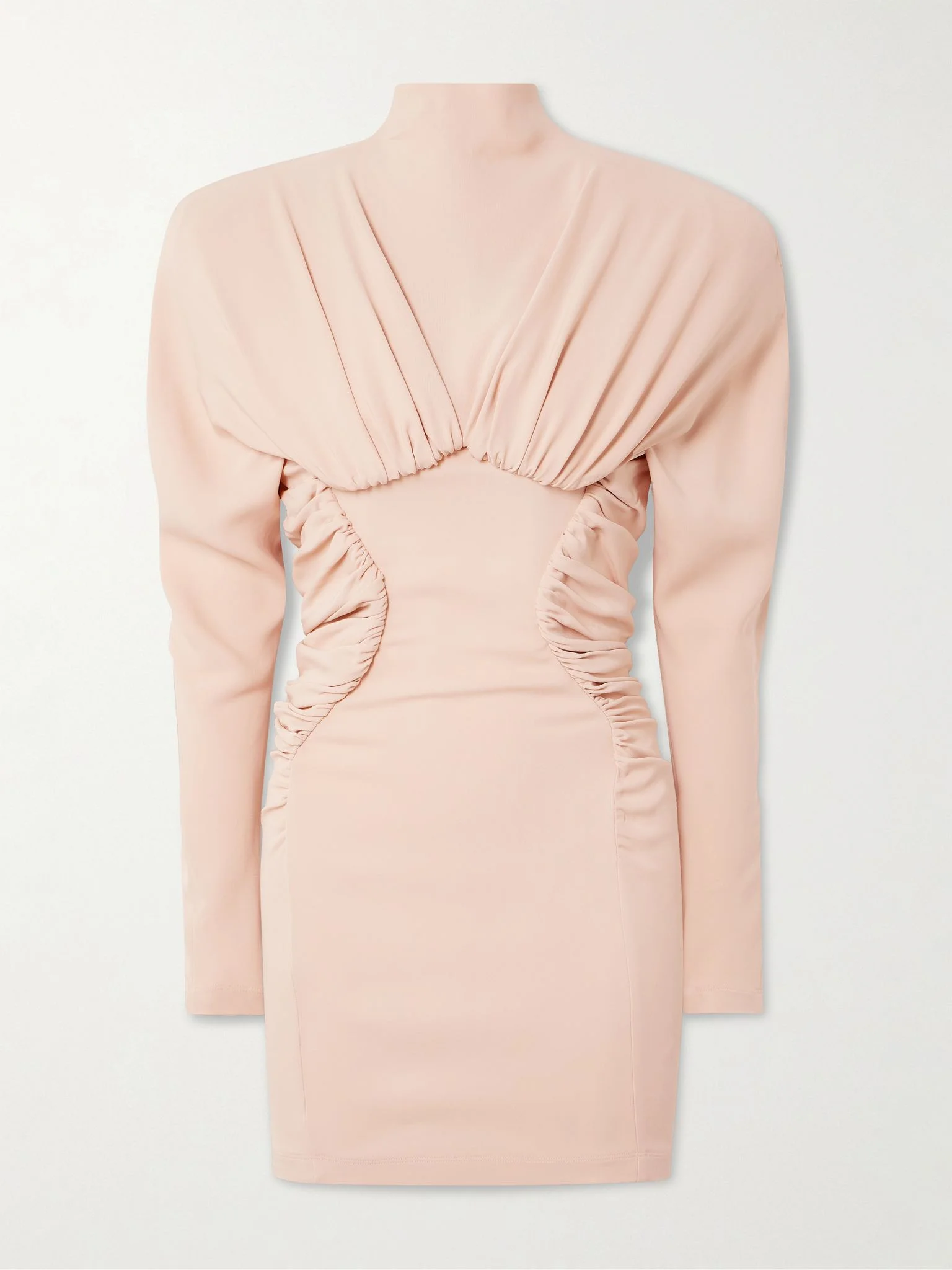 Ruched crepe mini dress Pastel pink - 1