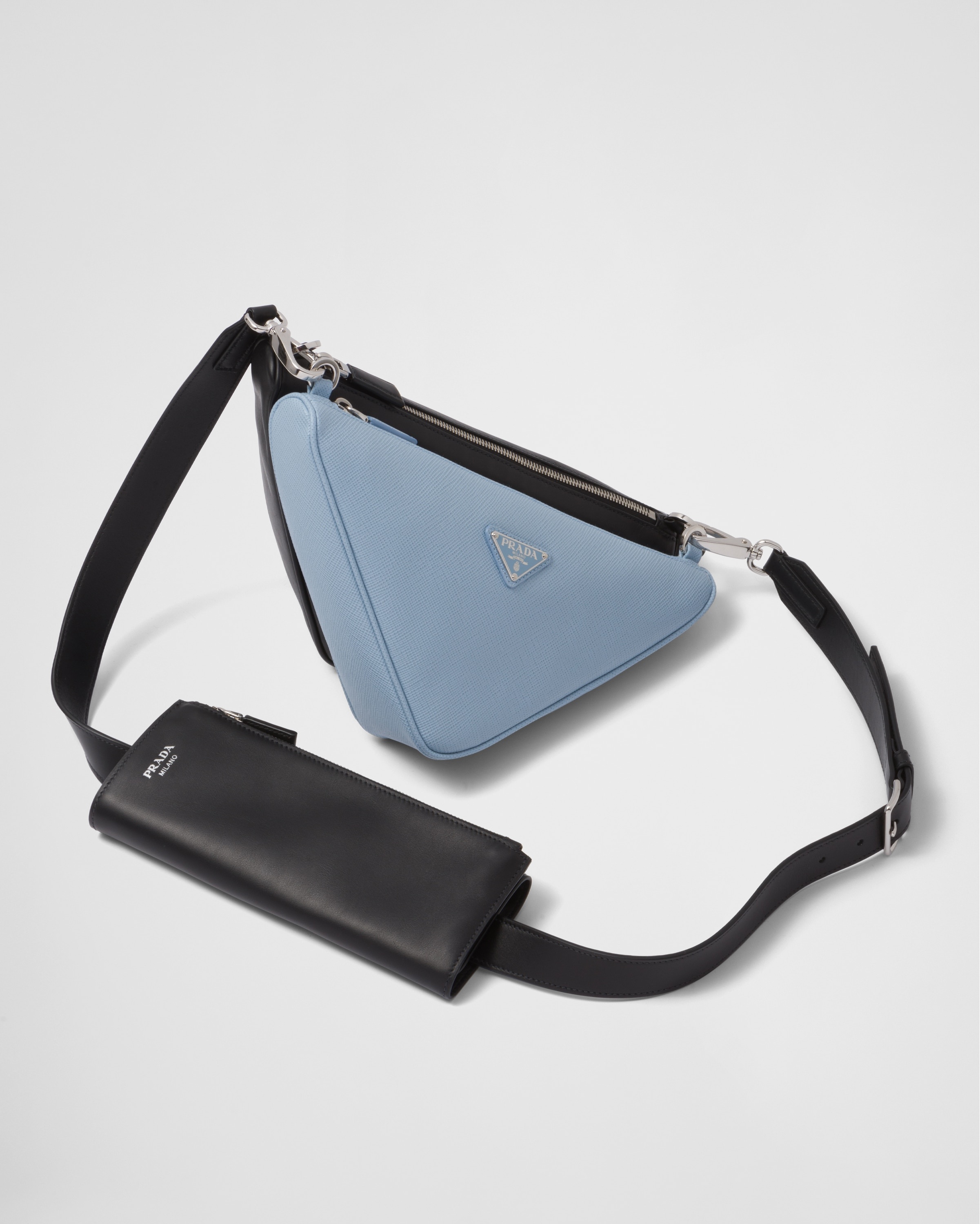 Saffiano leather and leather shoulder bag - 3