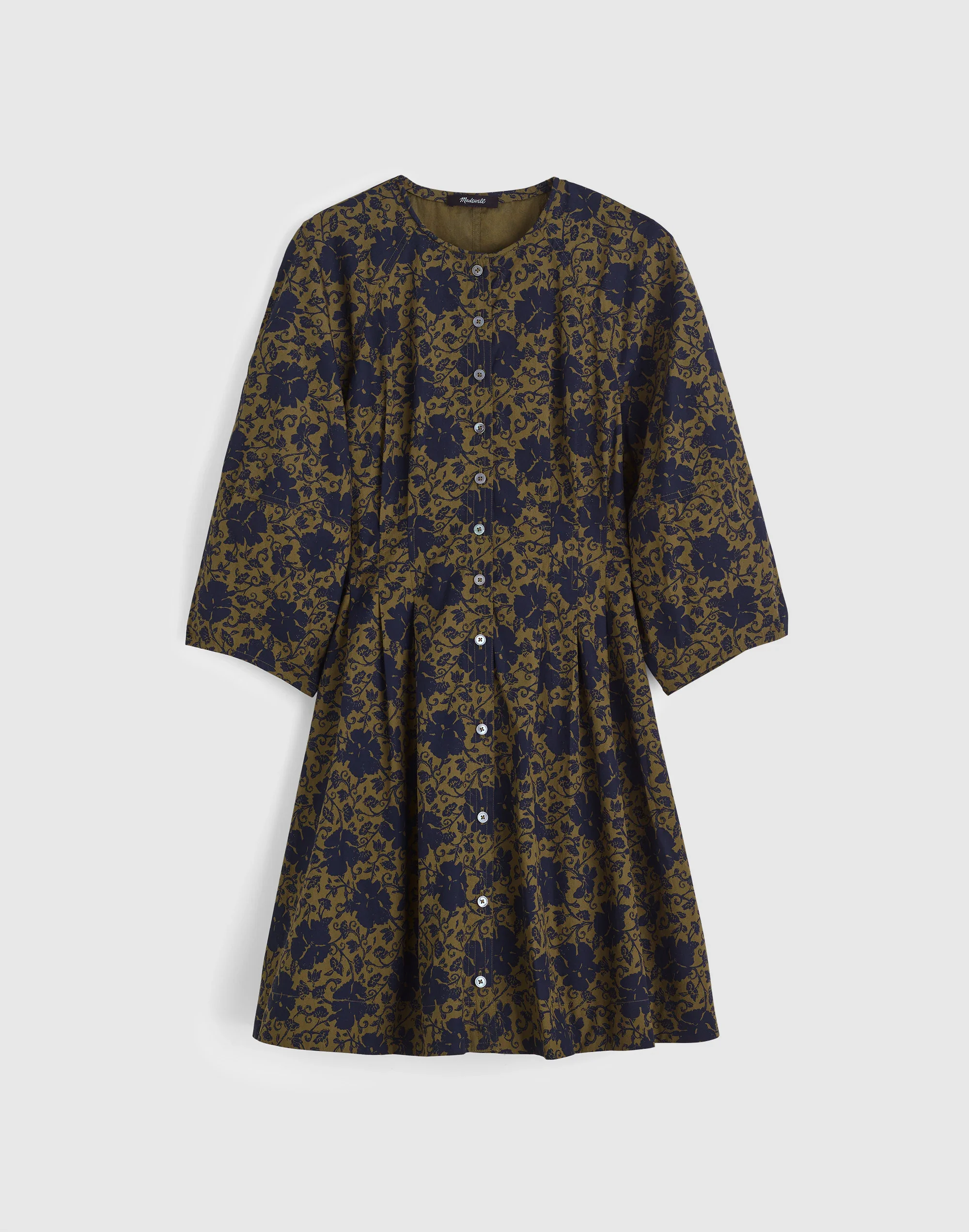 Sculptural-Sleeve Pleated Mini Dress - 1